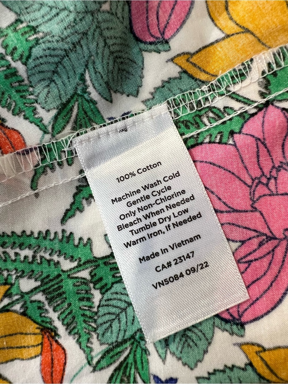 Talbots Floral Border Print Midi Dress White Cottagecore Tie Waist Dress - Picture 13 of 14